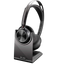 PolyVoyager Focus 2 - Auriculares inalámbricos con adaptador USB-C + Soporte de carga