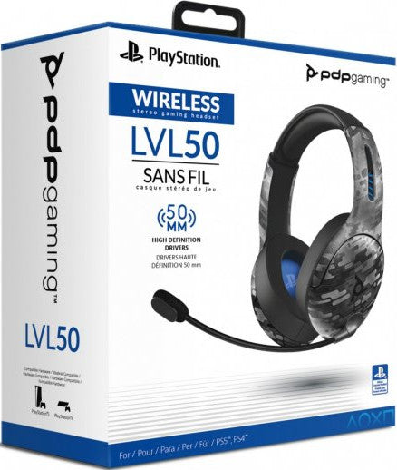 Cascos Pdp Auriculares Lvl50 Wireless Negro Camo (ps5) Playstation 4 PS4 Hover Image