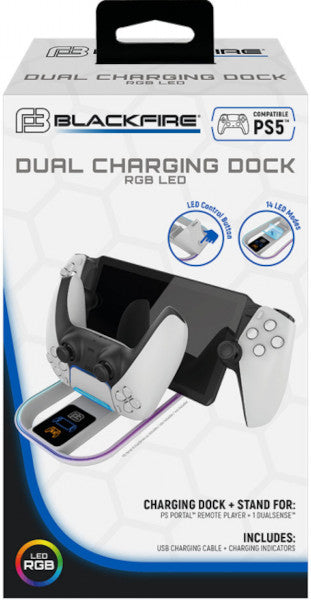 Estación de carga Blackfire Dual Charging Dock Rgb Led Psportal+dualsense Playstation 5 PS5 Hover Image
