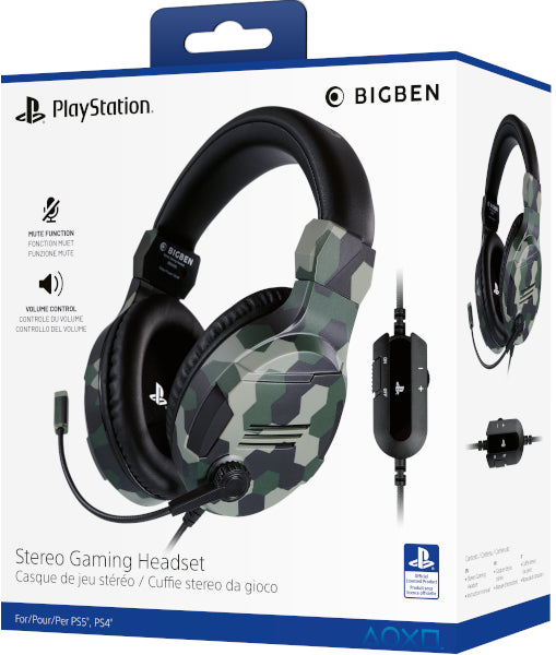 Accesorio Bigben Stereo Gaming Headset Camo Green (ps4) (official) Playstation 5 PS5