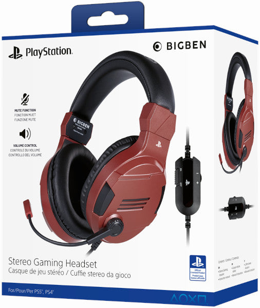 Accesorio Bigben Stereo Gaming Headset Rojo (ps4) (official) Playstation 5 PS5