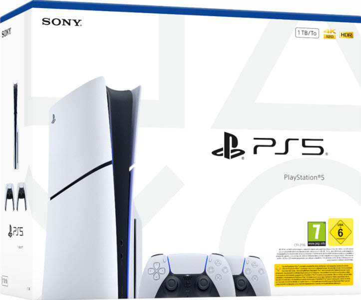 Consola White Slim Edition (1tb) + 2 Dualsense Wireless Controller White Vs.3