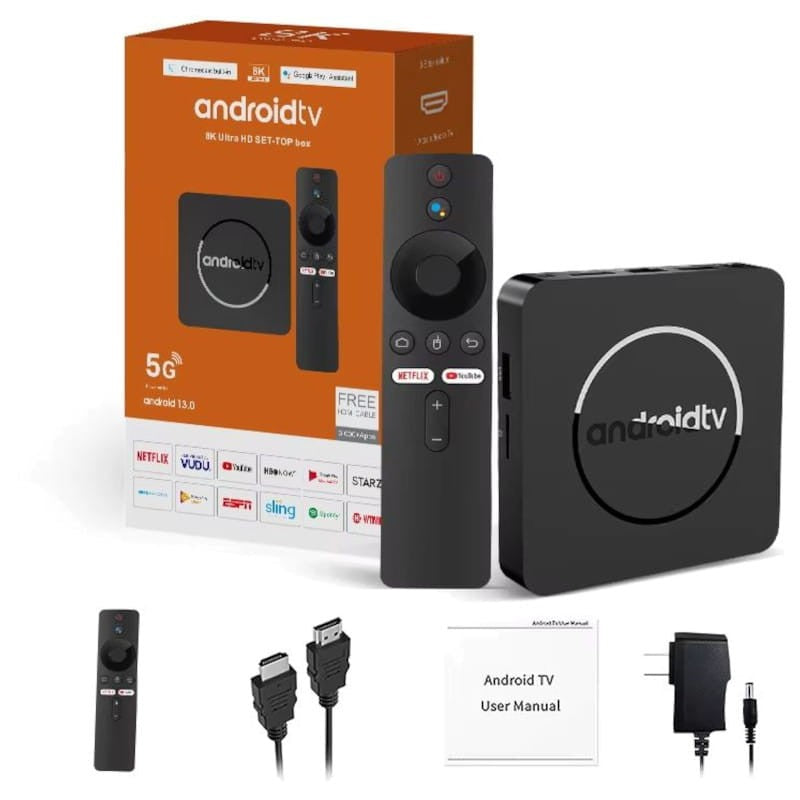 Q1 ATV H313 8K 2GB/8GB Android 13 Negro - Android TV