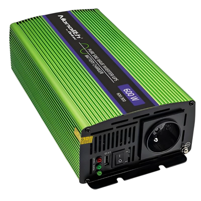 Qoltec Monolith 600 W, Verde - Adaptador e Inversor de Corriente Hover Image