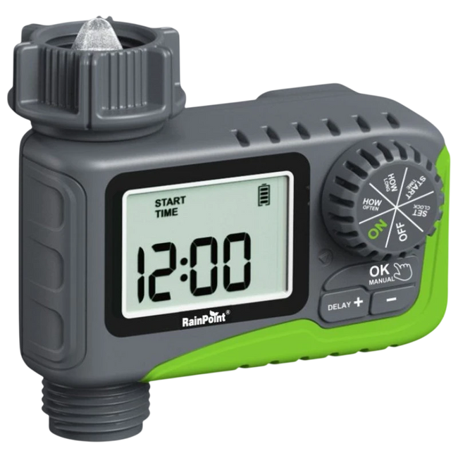 Rainpoint ITV105 Temporizador de Riego Gris y Verde Hover Image
