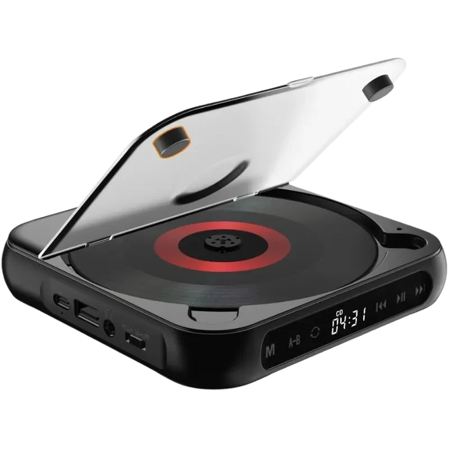 KC-918 Reproductor Estéreo portátil Bluetooth de CD Negro Hover Image