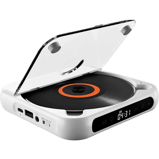 KC-918 Reproductor Estéreo portátil Bluetooth de CD Blanco Hover Image