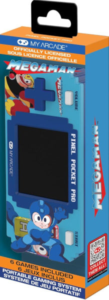 RETRO My Arcade Portable Gaming System Pixel Pocket Pro Mega Man (6 Games Included)