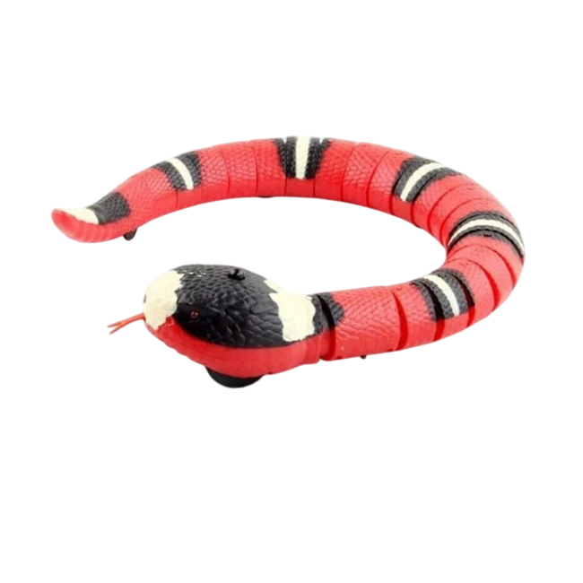 Serpiente Astuta Roja con Detección Inteligente 9909s - Juguete Interactivo para Gatos Hover Image