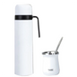 Set de Termo Mate Bombilla y Calabaza Blanco