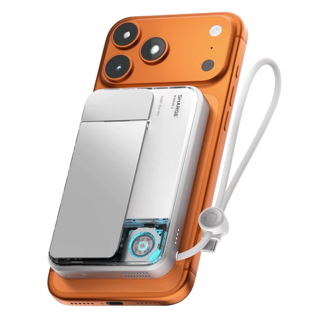 Sharge ICEMAG 3 Qi2 25W 10000mAh Active Cooling - Power Bank Blanco Hover Image