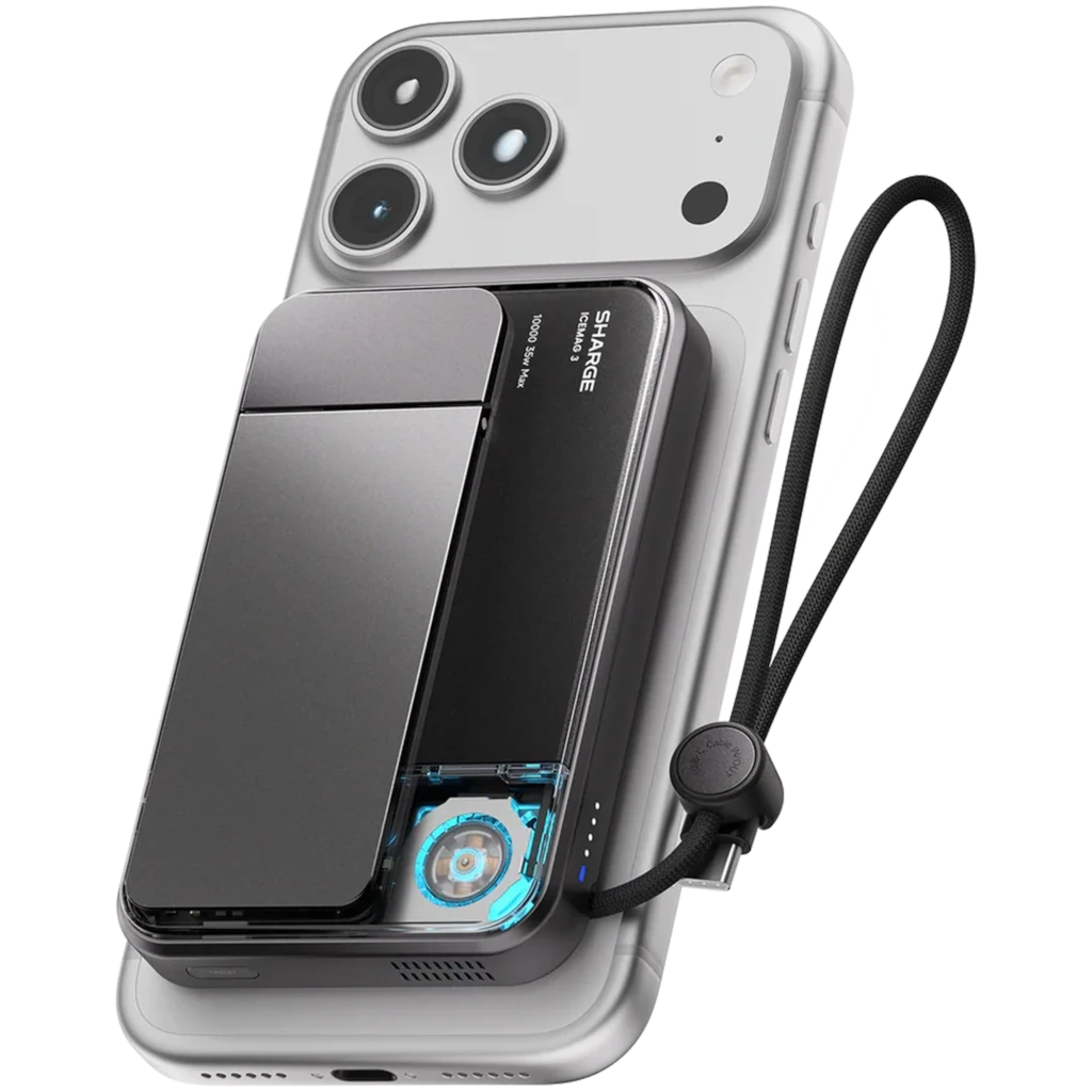 Sharge ICEMAG 3 Qi2 25W 10000mAh Active Cooling - Power Bank Negro