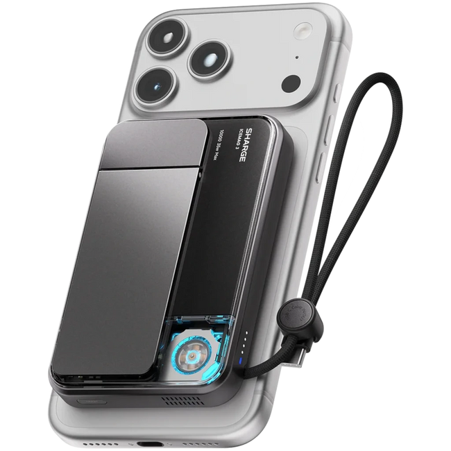 Sharge ICEMAG 3 Qi2 25W 10000mAh Active Cooling - Power Bank Negro Hover Image
