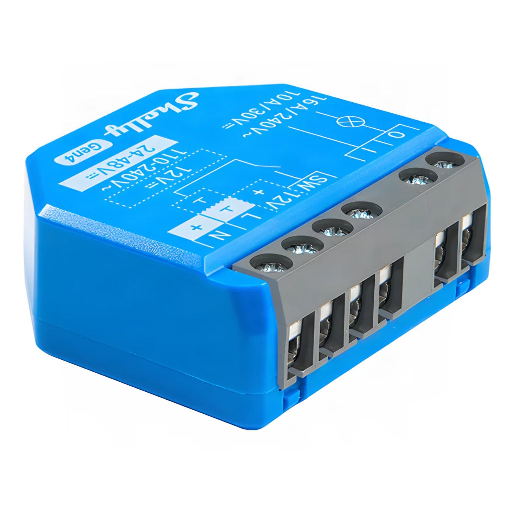 Relé inteligente Shelly 1 Gen4 Azul 1W consumo propio WiFi + Zigbee + Bluetooth 5.0