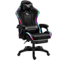 Silla Gaming PowerGaming LED RGB Negro con Reposapiés