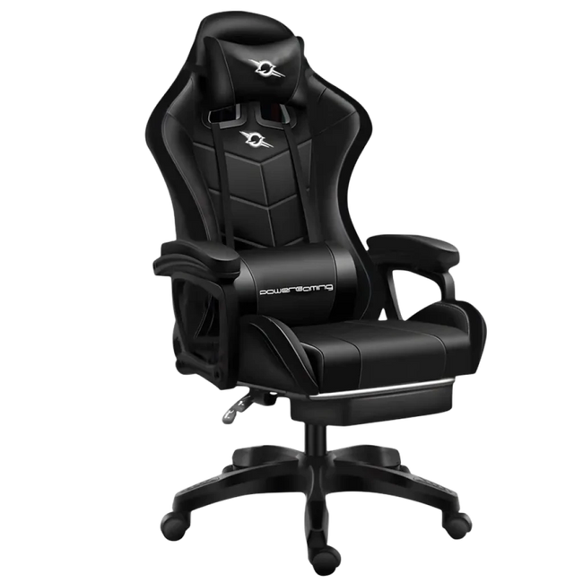 Silla Gaming PowerGaming Con Altavoz Bluetooth y Masaje + Reposapiés Negro Hover Image