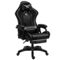 Silla Gaming PowerGaming Con Altavoz Bluetooth y Masaje + Reposapiés Negro