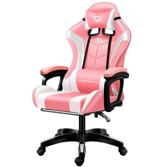Silla Gaming PowerGaming Blanco Rosa Hover Image