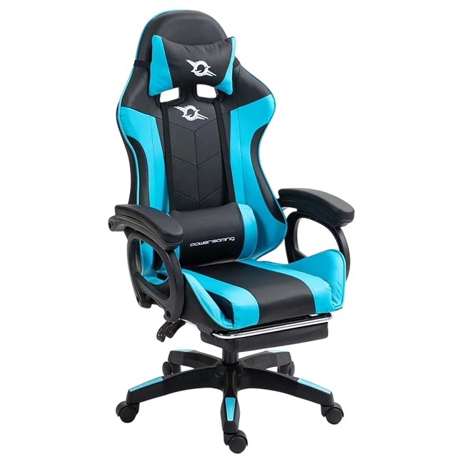 PowerGaming Silla Reposapiés Negro+Azul Hover Image
