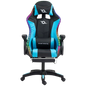 PowerGaming LED RGB Silla Reposapiés Negro+Azul