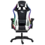 PowerGaming LED RGB Silla 7 puntos Masaje Reposapiés Negro+Blanco