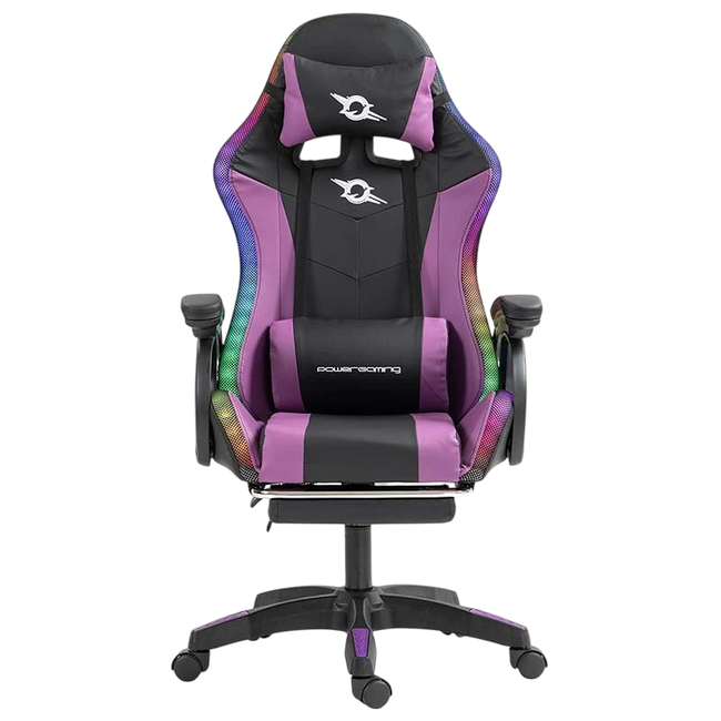 PowerGaming LED RGB Silla Reposapiés Negro+Lila Hover Image