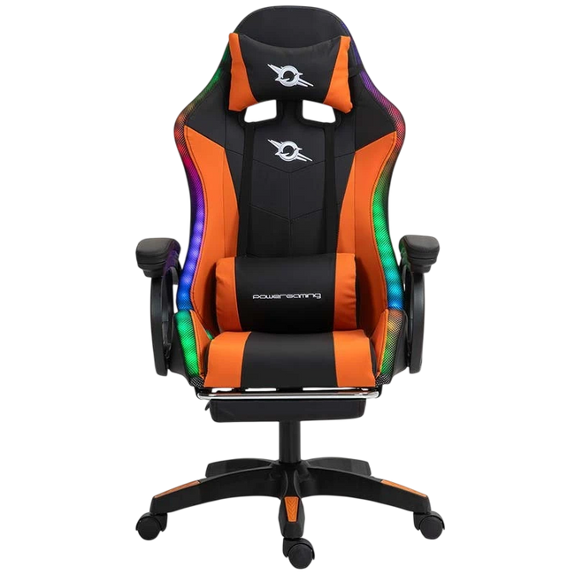 PowerGaming LED RGB Silla Reposapiés Negro+Naranja Hover Image