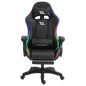 PowerGaming LED RGB Silla Altavoz Masaje Reposapiés Negro