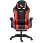 Silla Gaming PowerGaming LED RGB con Altavoz Bluetooth, Masaje y Reposapiés Negro+Rojo