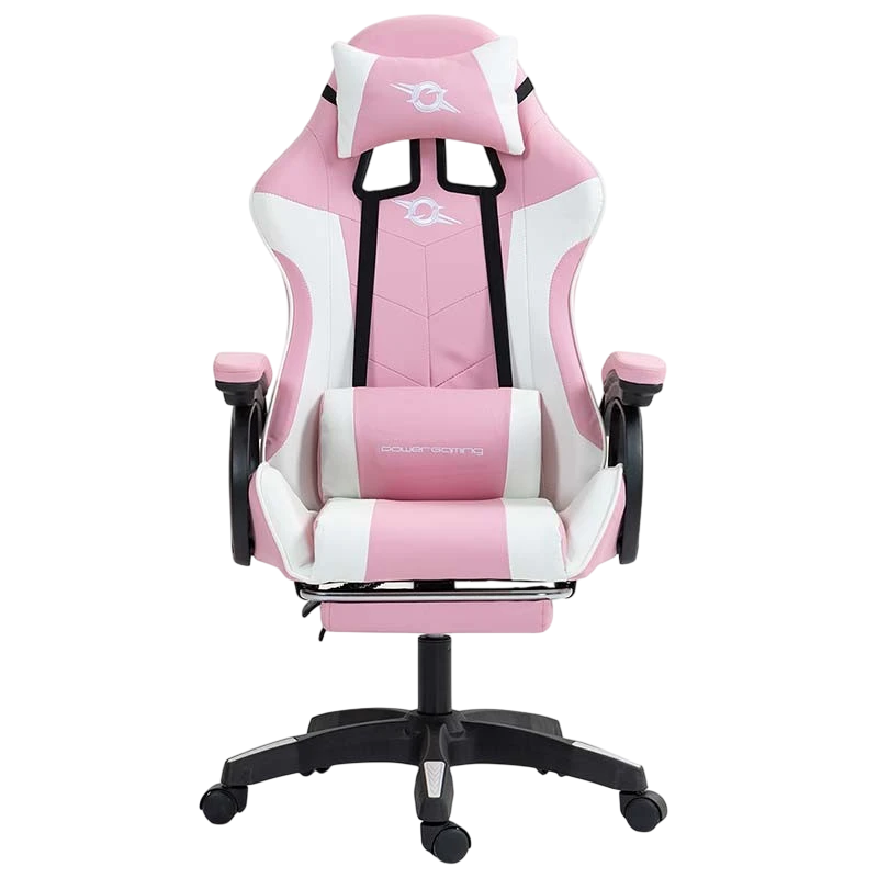 PowerGaming Silla Reposapiés Blanco+Rosa