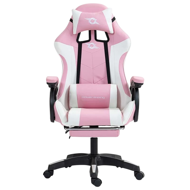PowerGaming Silla Reposapiés Blanco+Rosa Hover Image