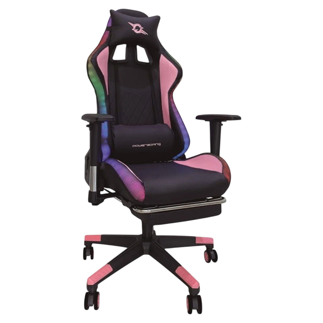 Silla PowerGaming LED RGB V2 Rosa con Reposapiés Hover Image