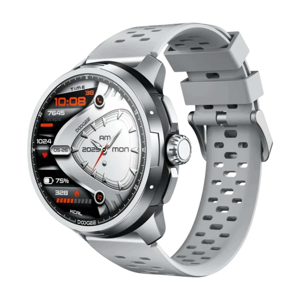 Doogee Anymoving M1 Plata 1,5 pulgadas AMOLED GPS doble banda 20 días +170 deportes 5ATM Smartwatch