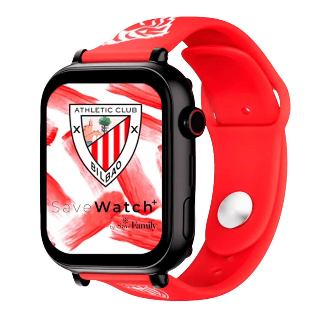 SaveFamily SaveWatch Plus Ed. Athletic Bilbao Correa Silicona Rojo 1,85 pulgadas IP67 Smartwatch