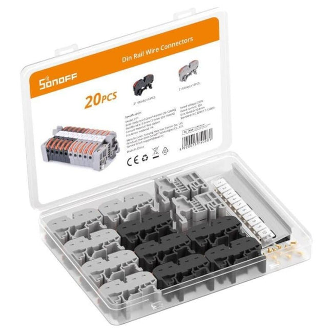 Sonoff 211 Gris - Conector de Cables para Carril DIN Pack de 20 unidades Hover Image
