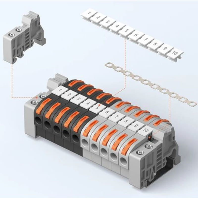 Sonoff 211 Gris - Conector de Cables para Carril DIN Pack de 20 unidades