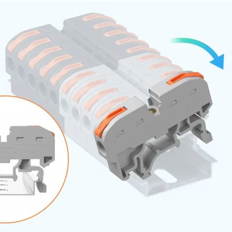 Sonoff 211 Gris - Conector de Cables para Carril DIN Pack de 20 unidades