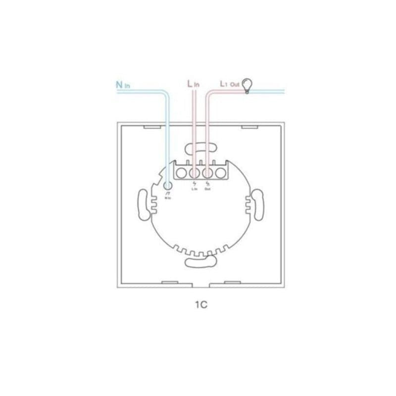 Sonoff T0 1C WiFi - Interruptor Táctil Inteligente Blanco Compatible con Alexa, Google Assistant e IFTTT