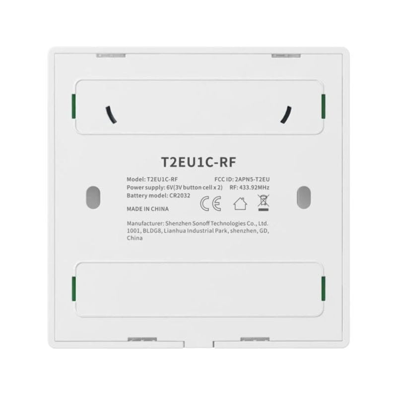 Sonoff T2 1C WiFi + RF 433 - Interruptor Táctil Inteligente de 1 Canal con Control Remoto WiFi y RF