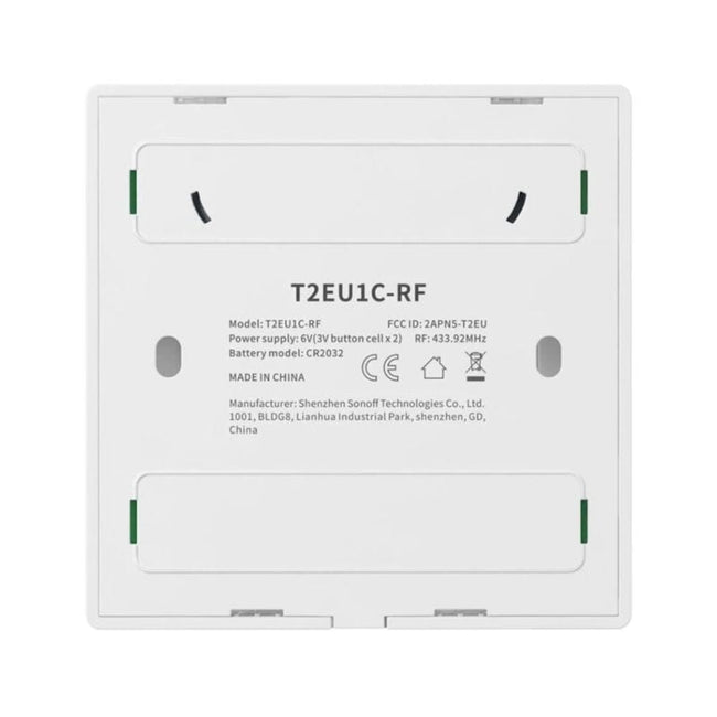 Sonoff T2 1C WiFi + RF 433 - Interruptor Táctil Inteligente de 1 Canal con Control Remoto WiFi y RF Main Image