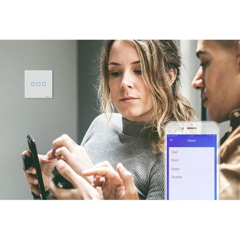 Sonoff T2 1C WiFi + RF 433 - Interruptor Táctil Inteligente de 1 Canal con Control Remoto WiFi y RF