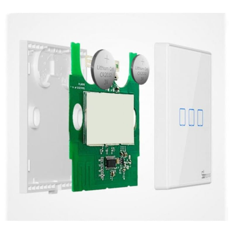 Sonoff T2EU3C-RF 433MHz 3 botones - Interruptor táctil inteligente programable para una o varias luces