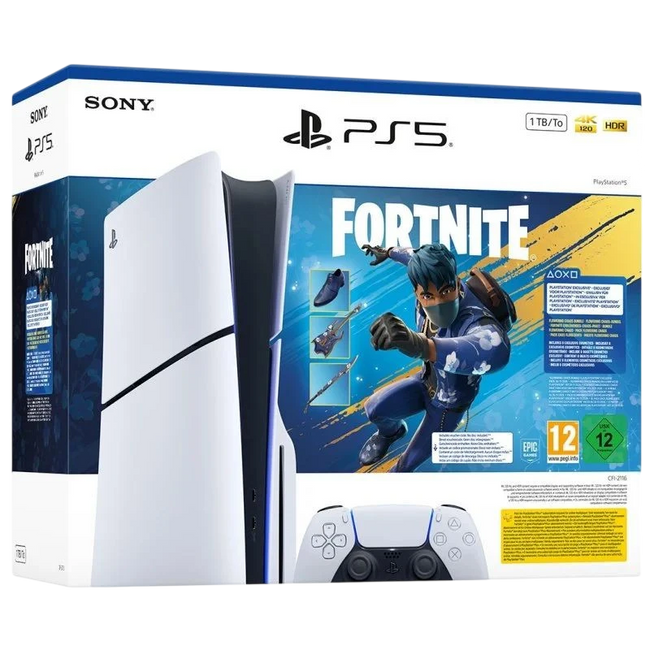 Sony PlayStation 5 Slim Chasis E + Fortnite Flowering Chaos Hover Image