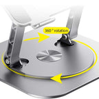 Soporte Giratorio LS928 para Tablet y Ordenador Portátil de Aluminio Plata