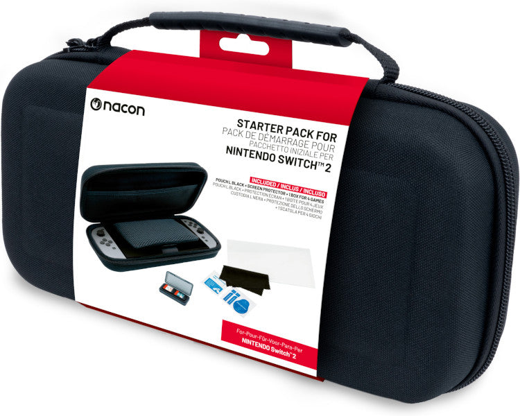 Nacon Starter Pack Black ( Funda + Screen Protector + 1 Box For 4 Games)