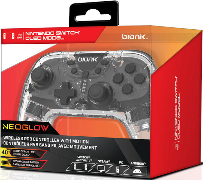 Mando Bionik Neoglow Wireless Rgb Controller With Motion (oled/steam/pc/android) Hover Image