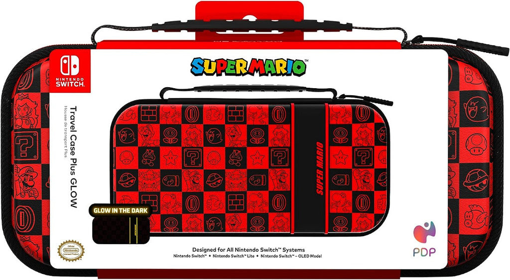 Funda Pdp Travel Case Plus Glow Super Mario Icon (glow In The Dark) (switch/lite/oled)