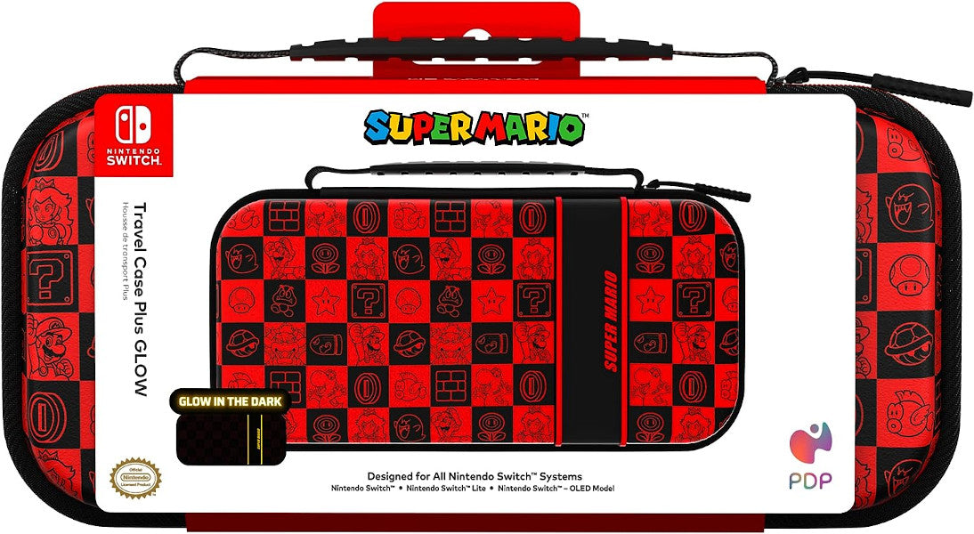 Funda Pdp Travel Case Plus Glow Super Mario Icon (glow In The Dark) (switch/lite/oled)