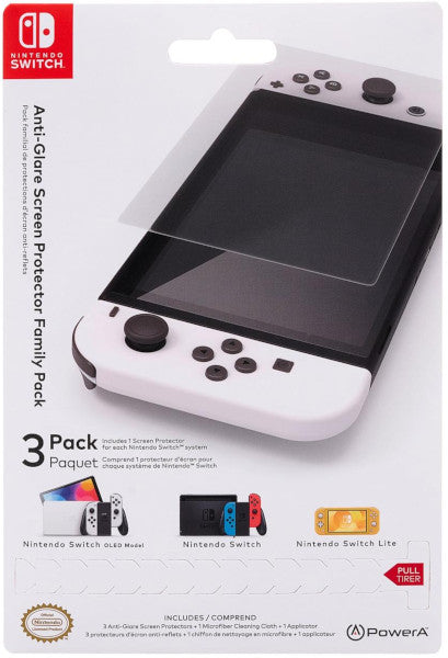 Protector de pantalla Power A Anti-glare Screen Protector Family Pack (switch/lite/oled)