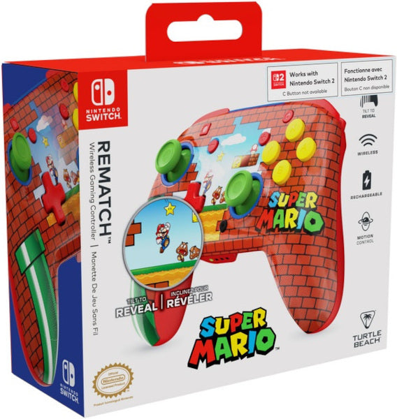 Mando Turtle Beach Rematch Wireless Controller Mario Bricks Reveal (switch 2) Hover Image